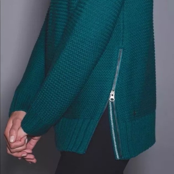 Lululemon Karma Kurmasana Knit Sweater 4 Teal - Picture 4 of 8